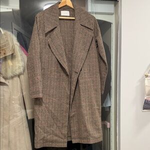 OAK + FORT Brown and Black Trench Coat